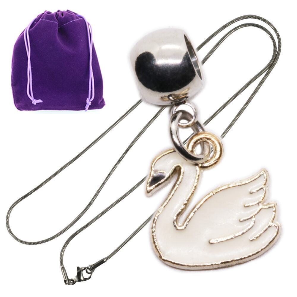 Elegant Swan Necklace - Exquisite White Swan Pendant for Women and Men